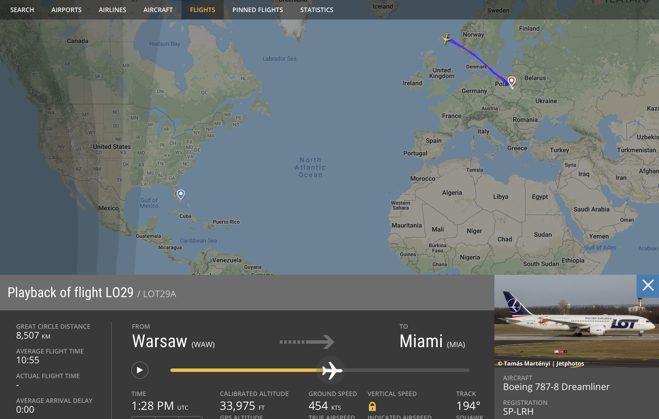 Samolot do Miami z przyczyn technicznych zawrócono do Warszawy