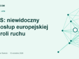Karta graficzna: sieć węzłów symbolizująca PENS, paneuropejską sieć łączności ATM