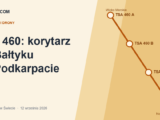 Karta graficzna: przebieg strefy TSA 460 od Wicka Morskiego do Nowej Dęby